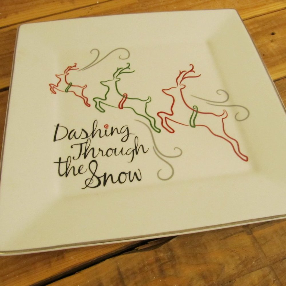 Food Network Christmas Square Serving Plate